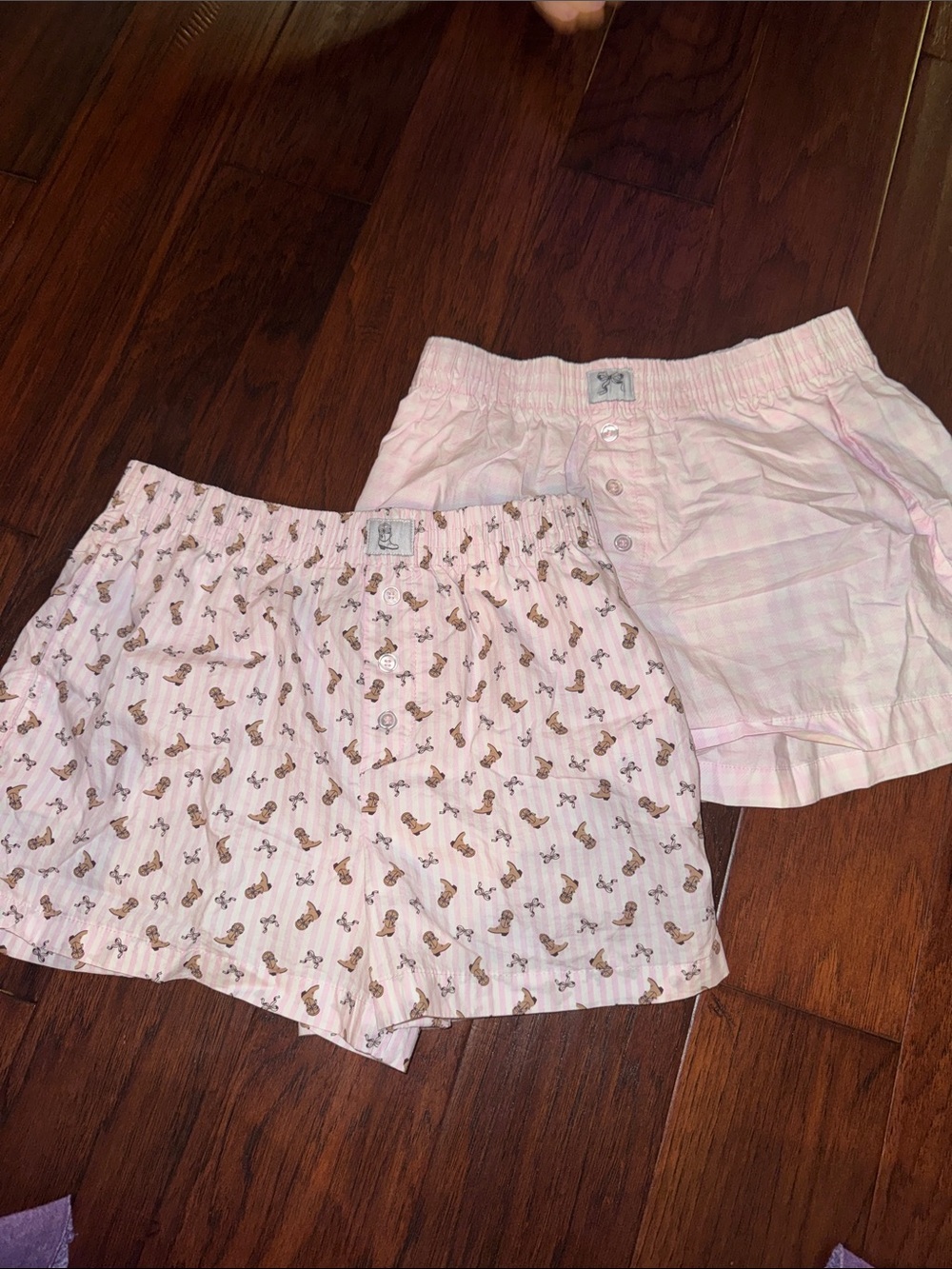 Pink Cotton Boxer Shorts - Pair of Women's Sleep Shorts